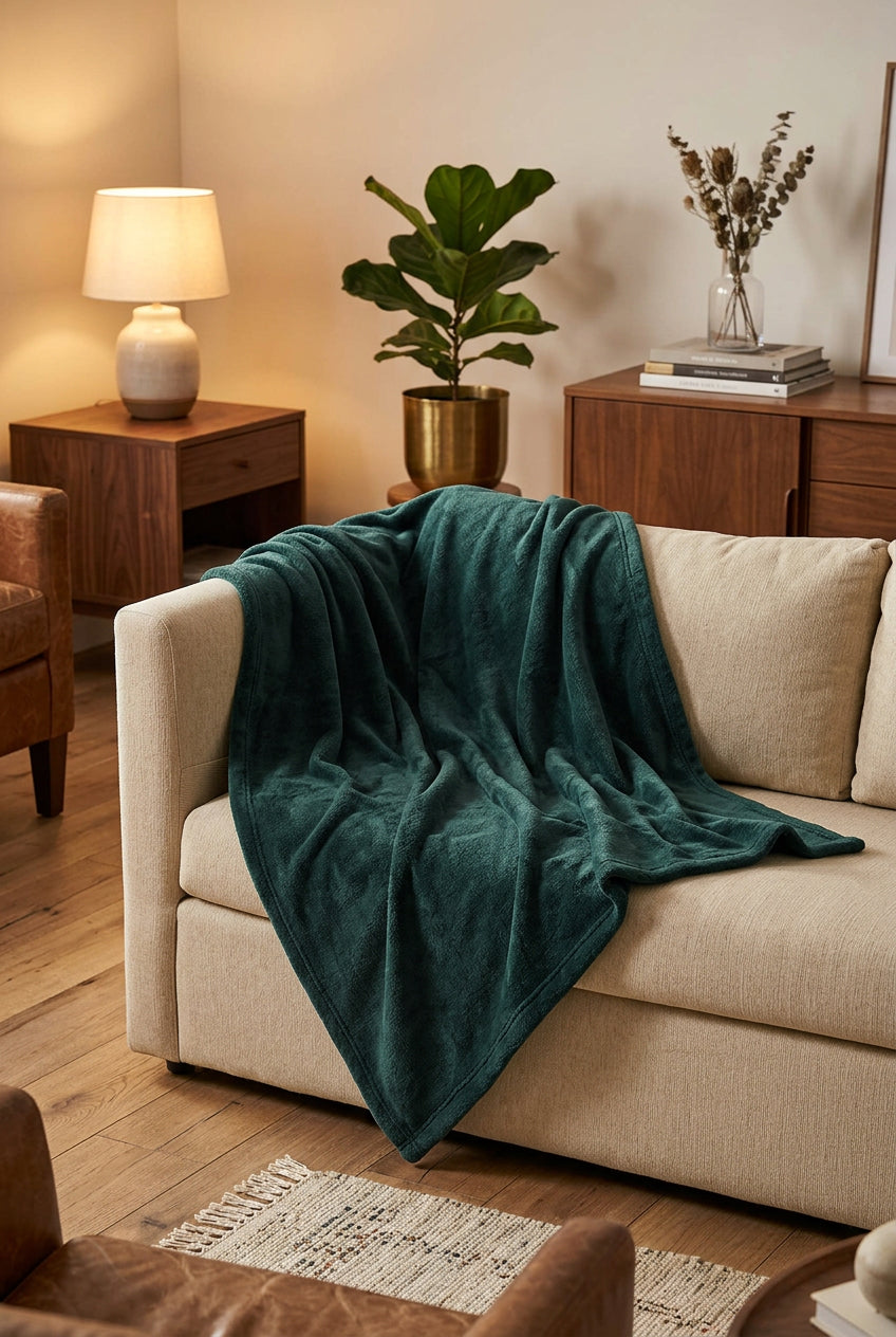 Daunex Plaid E Coperta In Morbido Pile Prime Verde