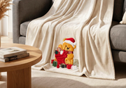 Daunex Plaid In Caldo E Morbido Pile Con Applicazione Gift Bear