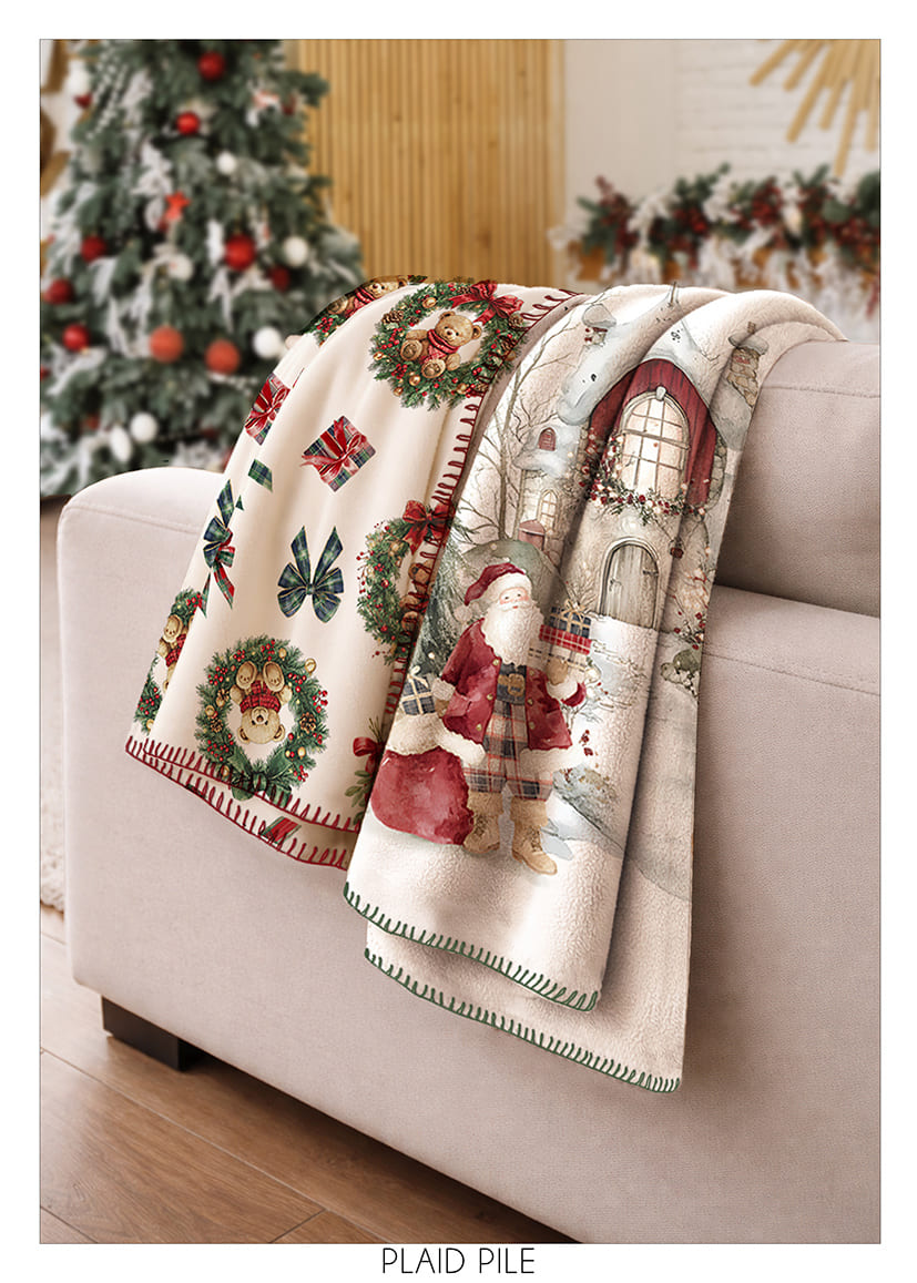 Tessitura Randi Plaid Natalizio In Caldo Pile Stampato