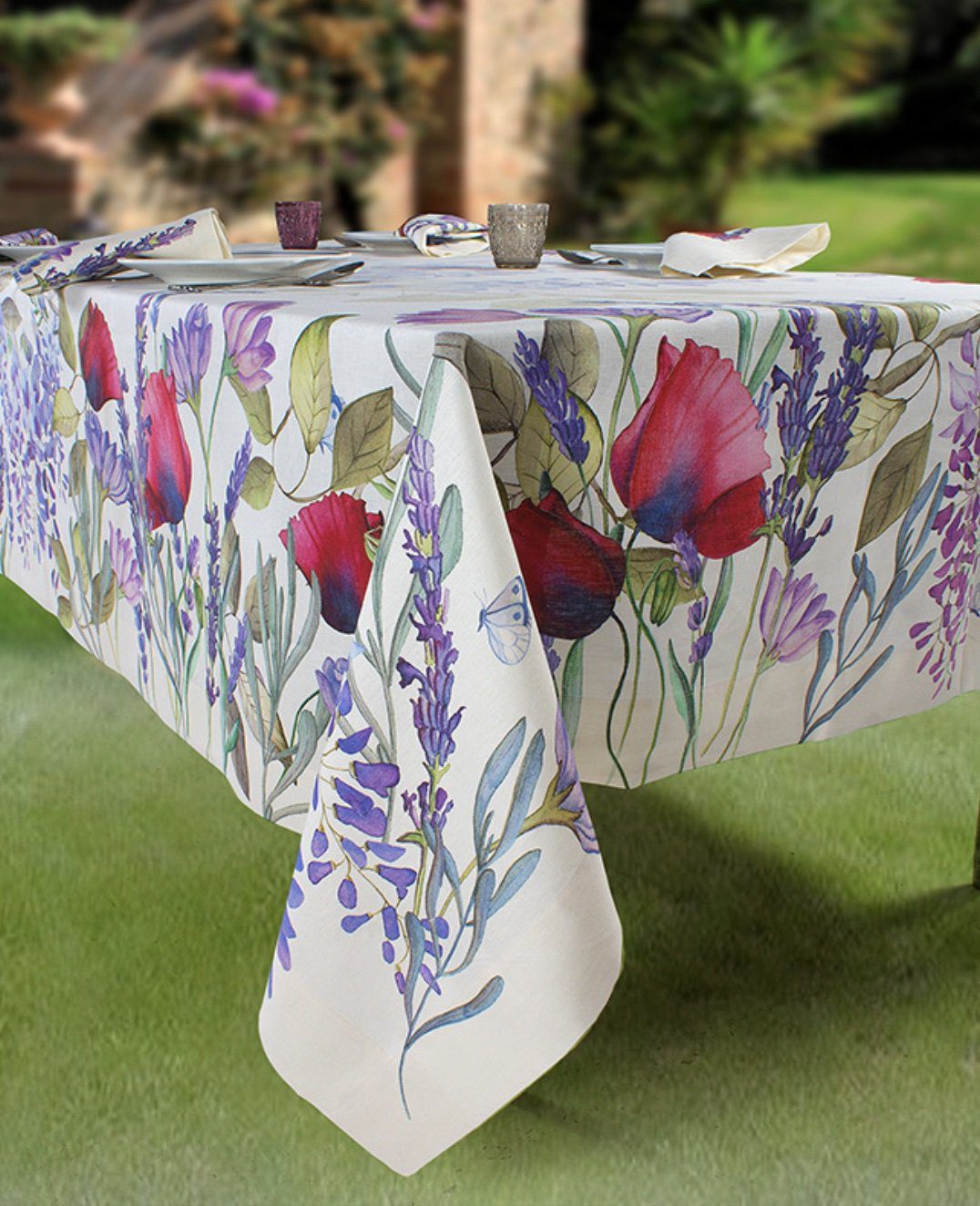 Napking Tovaglia E/O Runner In Lino Stampato Provenza