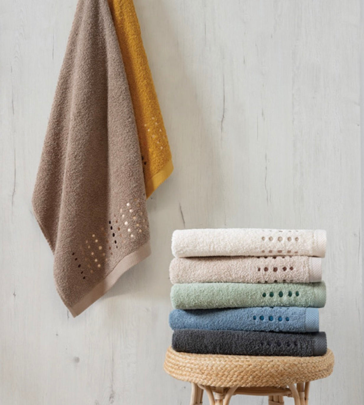 Lasa Home Set Asciugamani 1+1 In Spugna Di Cotone Pure Points