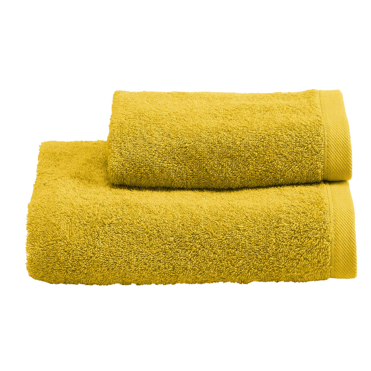Biancoperla Set Asciugamani 1+1 In Spugna Di Puro Cotone Tinta Unita Perla