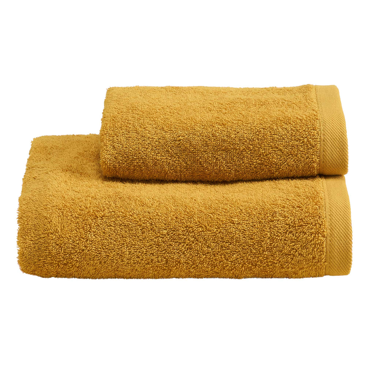 Biancoperla Set Asciugamani 1+1 In Spugna Di Puro Cotone Tinta Unita Perla