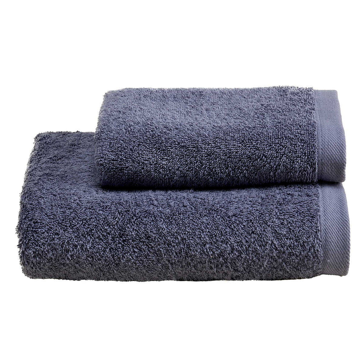 Biancoperla Set Asciugamani 1+1 In Spugna Di Puro Cotone Tinta Unita Perla
