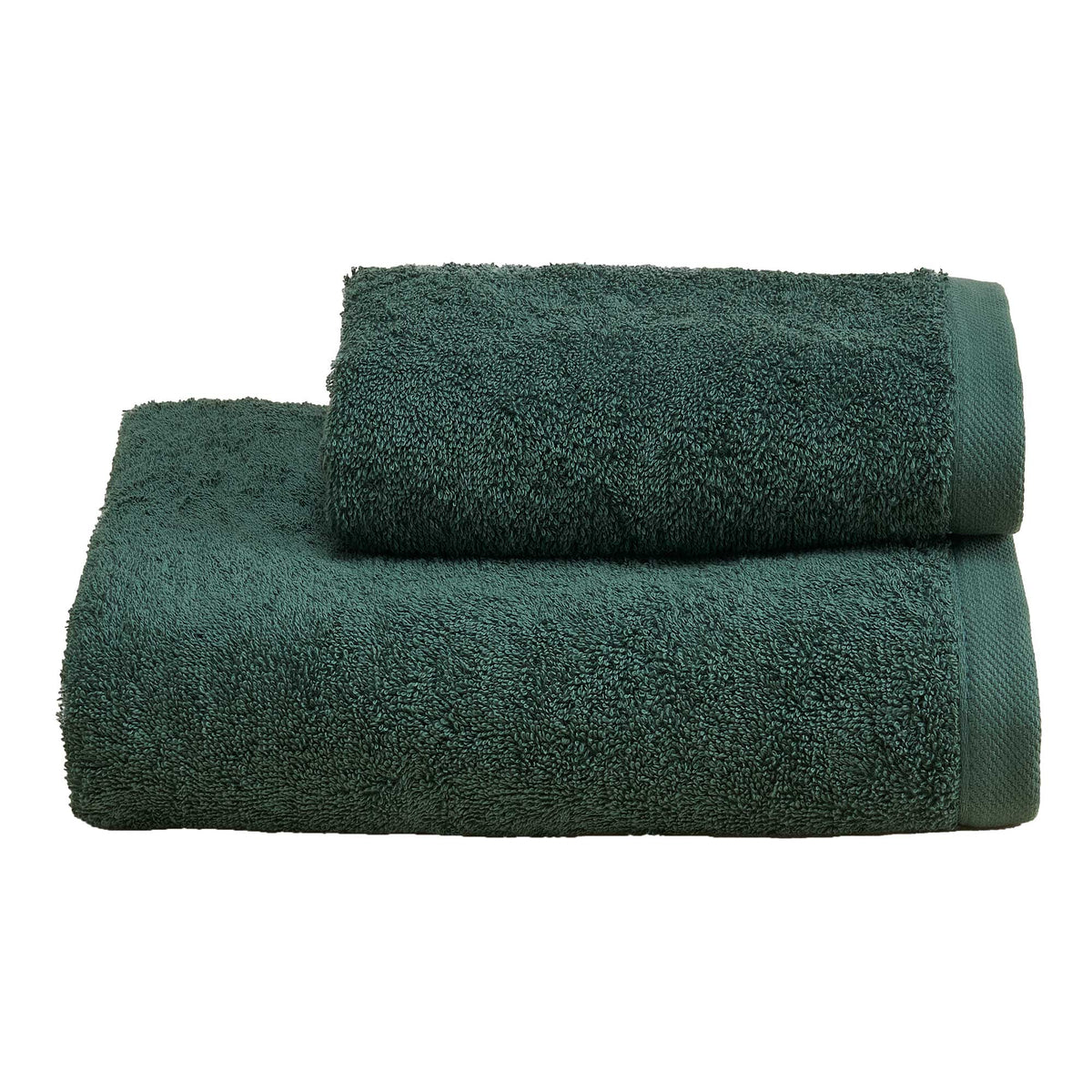 Biancoperla Set Asciugamani 1+1 In Spugna Di Puro Cotone Tinta Unita Perla
