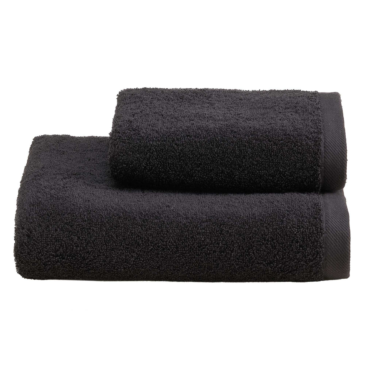 Biancoperla Set Asciugamani 1+1 In Spugna Di Puro Cotone Tinta Unita Perla
