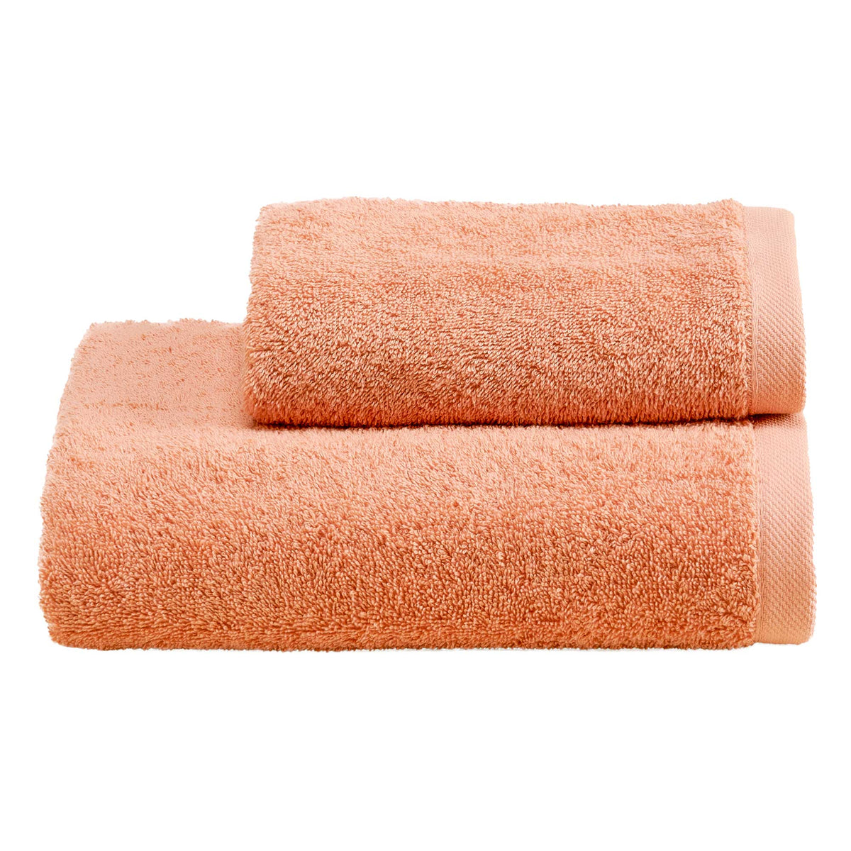 Biancoperla Set Asciugamani 1+1 In Spugna Di Puro Cotone Tinta Unita Perla