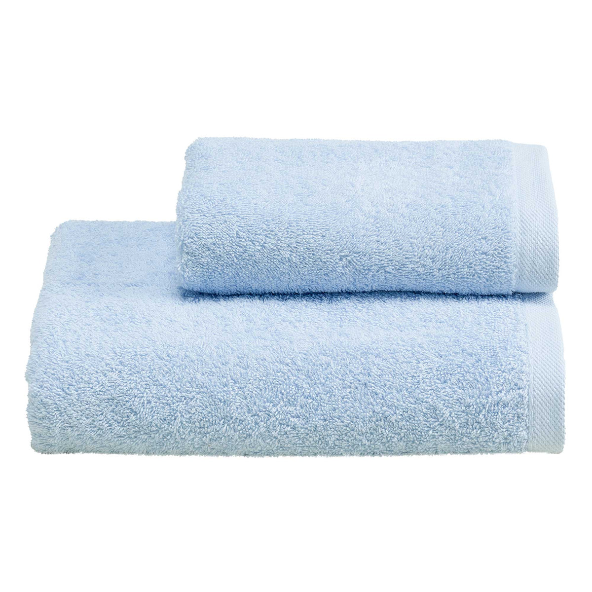 Biancoperla Set Asciugamani 1+1 In Spugna Di Puro Cotone Tinta Unita Perla