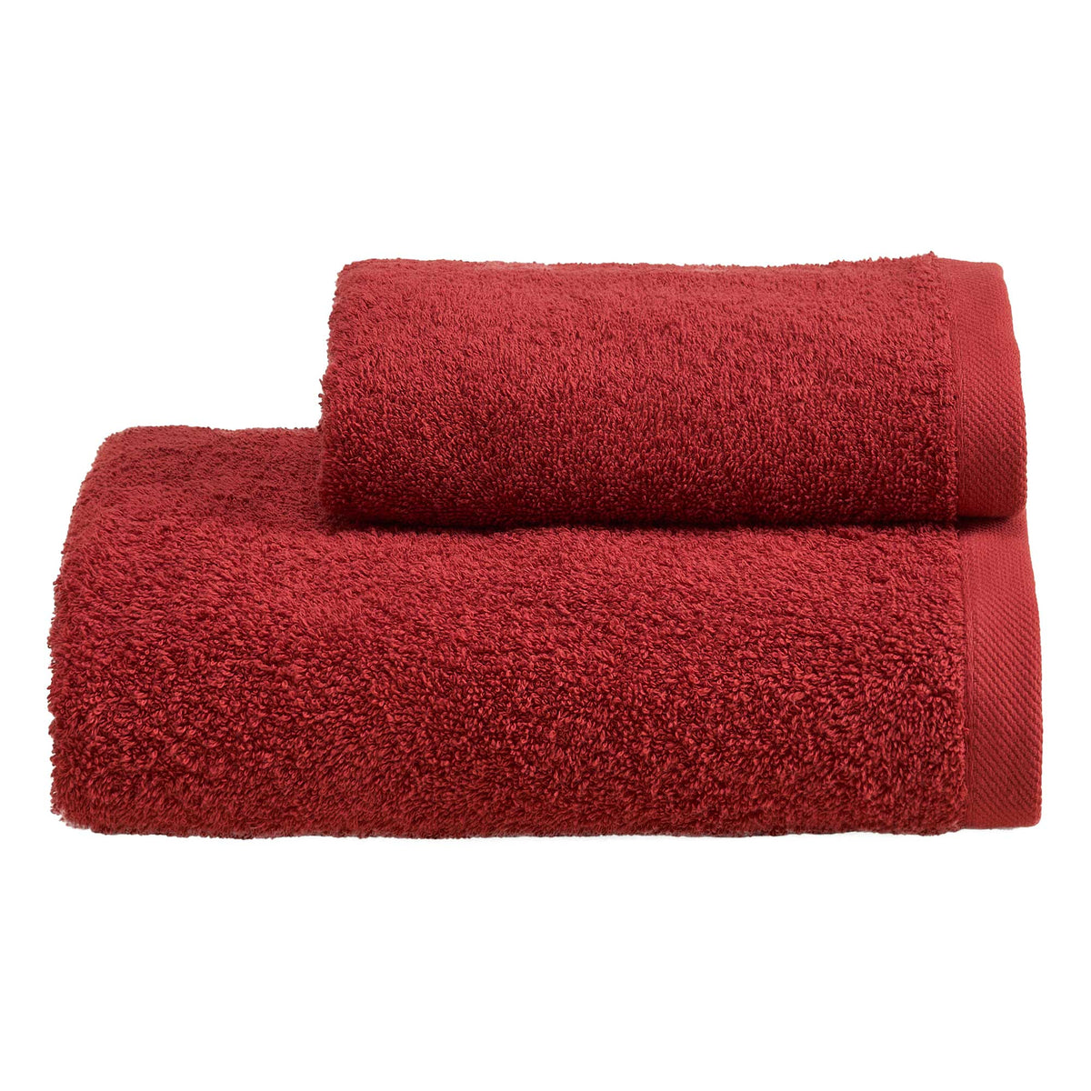Biancoperla Set Asciugamani 1+1 In Spugna Di Puro Cotone Tinta Unita Perla