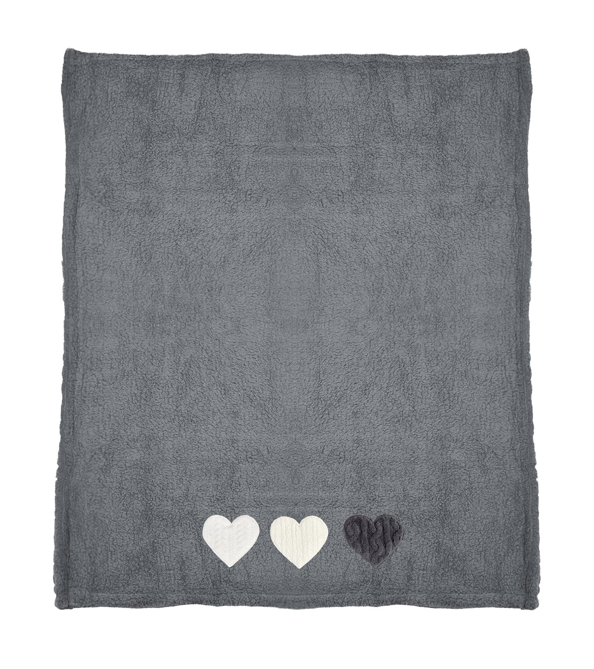 Daunex Plaid In Caldo Pile Con Applicazione Three Hearts