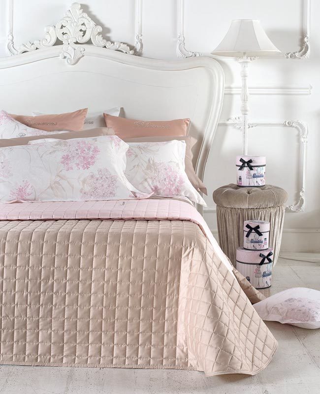Blumarine Copriletto Trapuntato Singolo In Raso Di Cotone Con Cristalli Lory