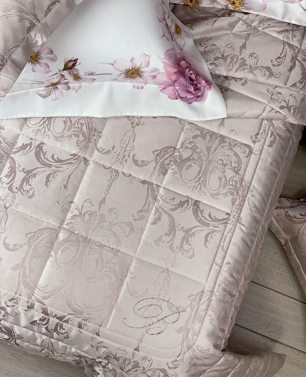 Blumarine Copriletto Trapuntato Matrimoniale In Jacquard Regale