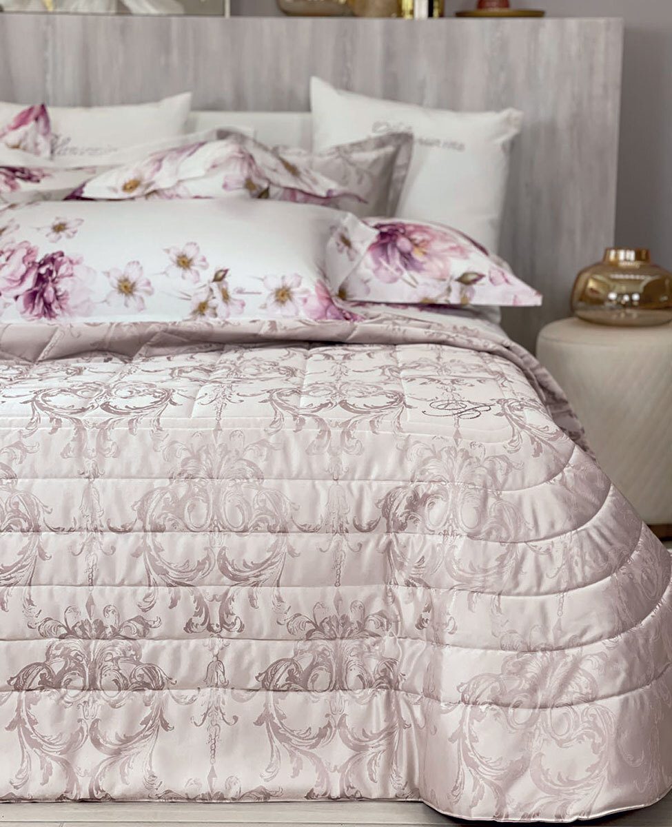 Blumarine Copriletto Trapuntato Matrimoniale In Jacquard Regale