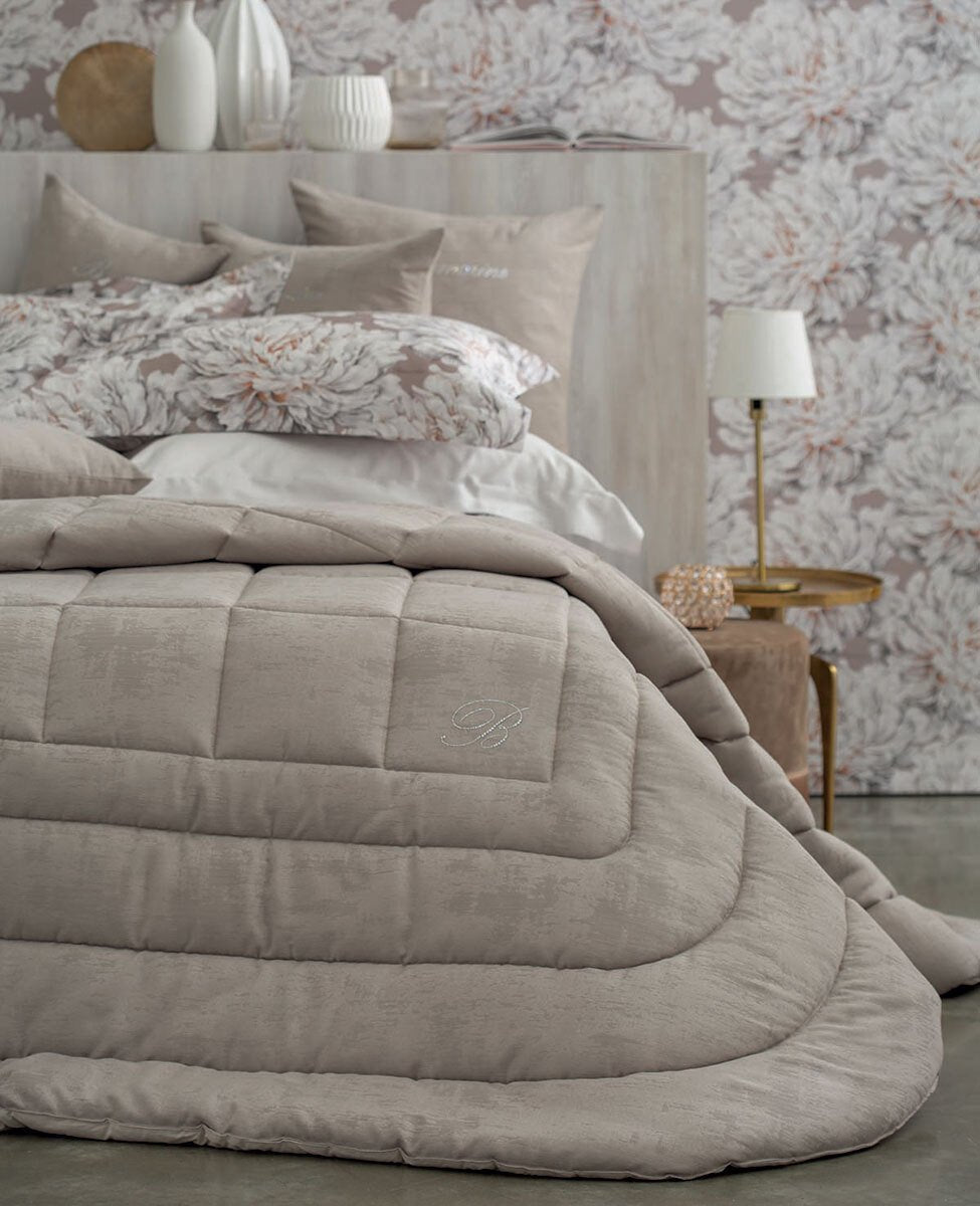 Blumarine Trapunta Matrimoniale In Jacquard Tinta Unita Respiro