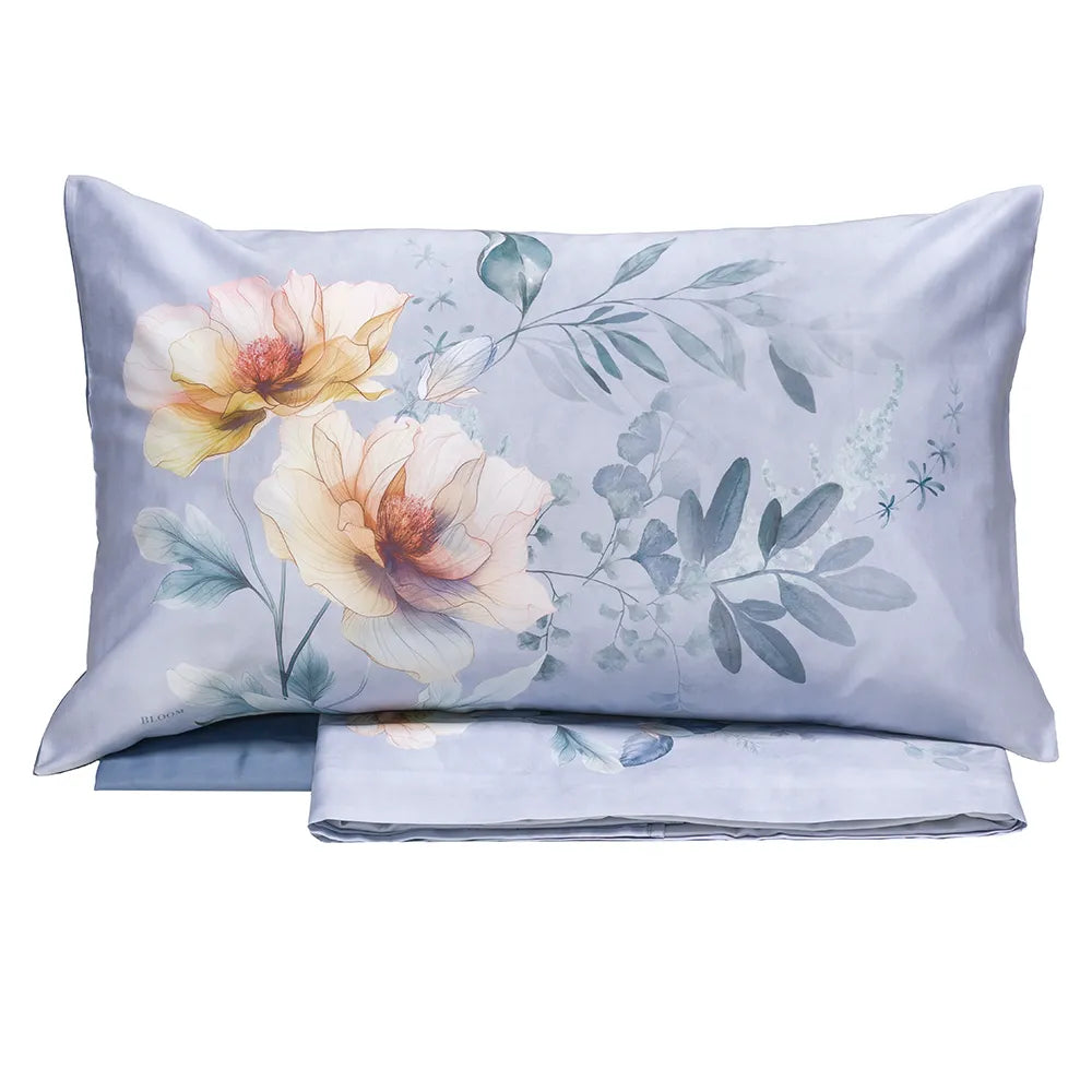 Tessitura Randi Bloom Parure Lenzuola Matrimoniale Modello Copriletto In Raso Di Cotone Peony