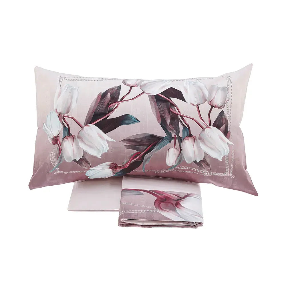 TESSITURA RANDI BLOOM COMPLETO LENZUOLA MATRIMONIALE CON BORDO FANTASIA BRONZE