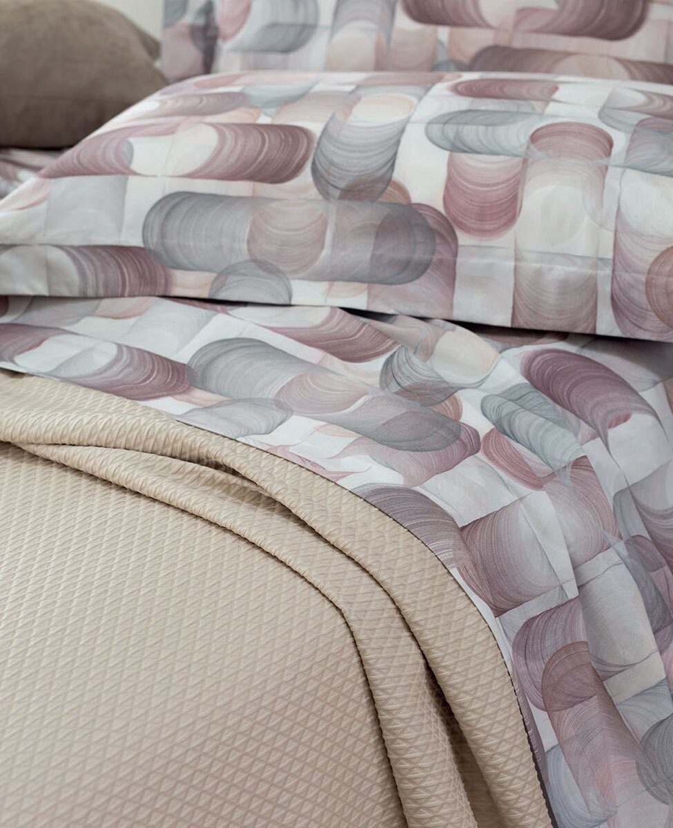 Svad Dondi Copriletto Liscio Matrimoniale In Tessuto Jacquard Rombino