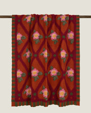 Frati Home Coperta Plaid In Lana Cotta Sei Colori Rose Flower Terracotta