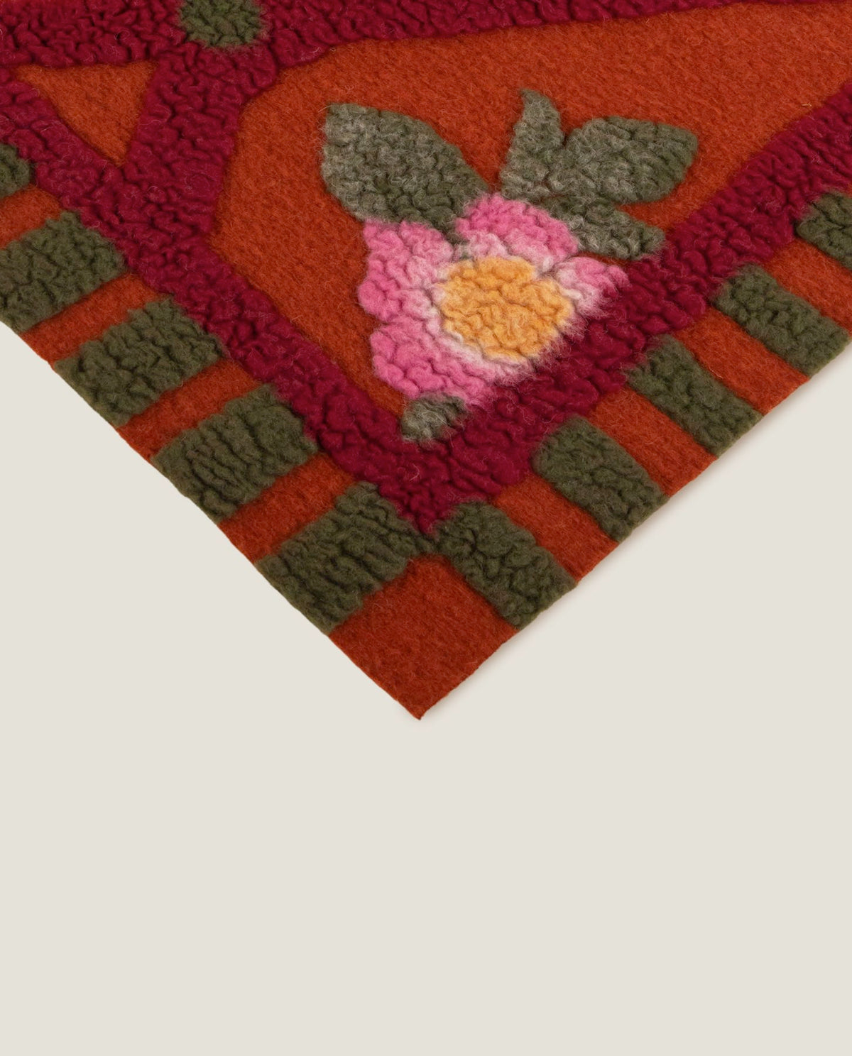 Frati Home Coperta Plaid In Lana Cotta Sei Colori Rose Flower Terracotta