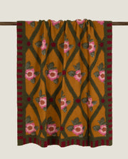Frati Home Coperta Plaid In Lana Cotta Sei Colori Rose Flower Zafferano