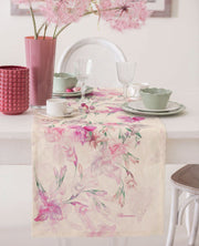 Blumarine Runner In Lino Stampato Iris
