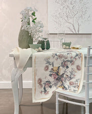 Blumarine Runner In Puro Lino Stampato Liala