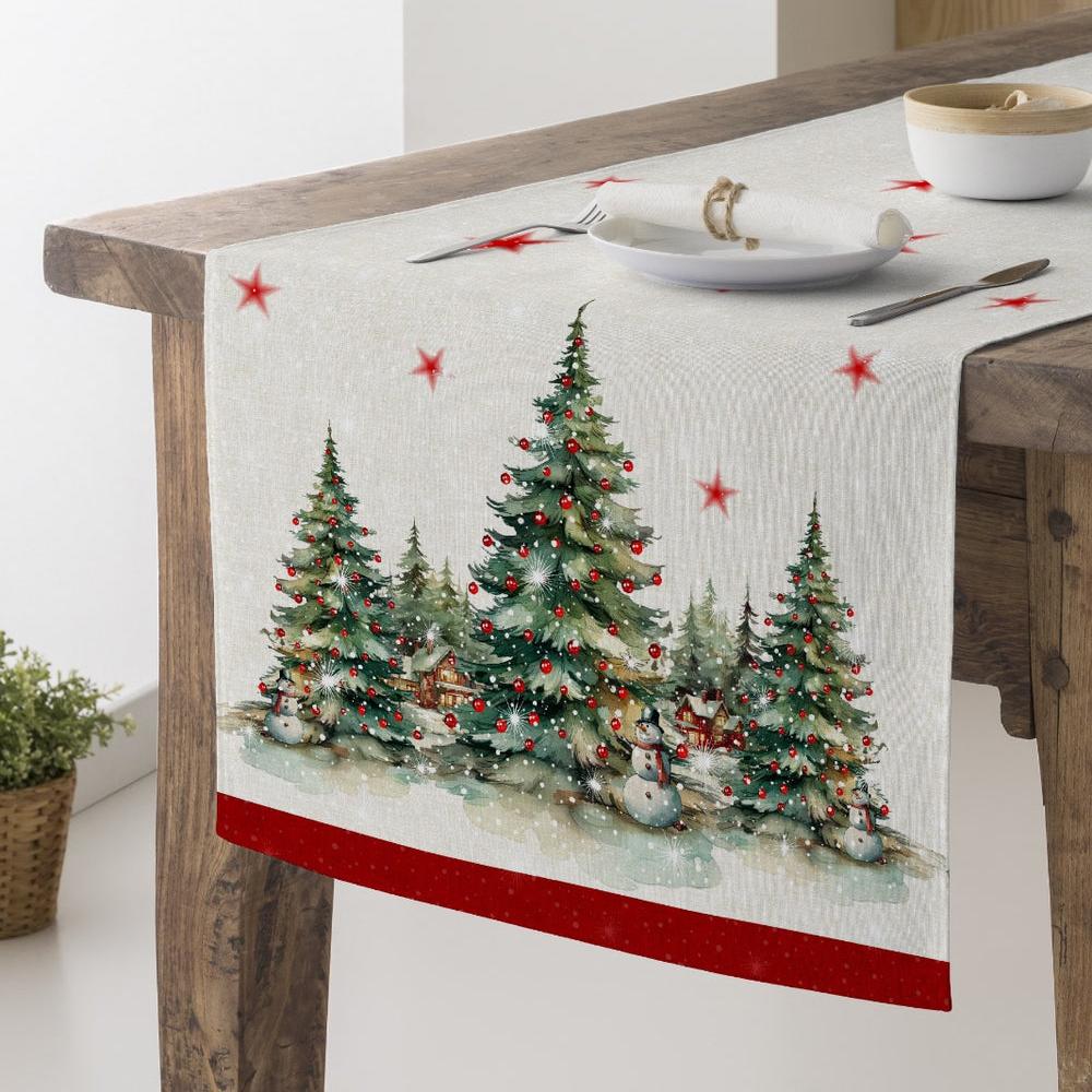 Daunex Runner Natalizio In Cotone Stampato Rudolph