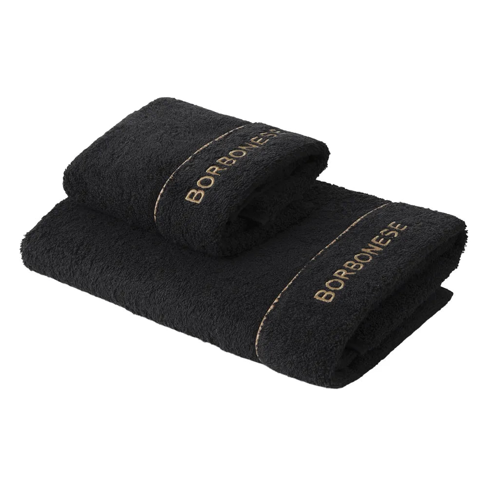 Borbonese Set Asciugamani 1+1 In Spugna Di Cotone Fine Op