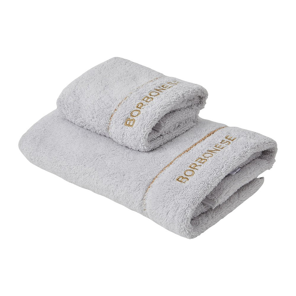 Borbonese Set Asciugamani 1+1 In Spugna Di Cotone Fine Op