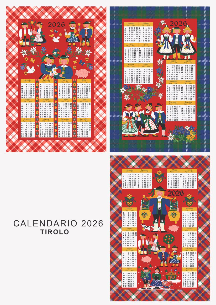 Tag House Set 3 Canovacci Assortiti Calendario Tirolo