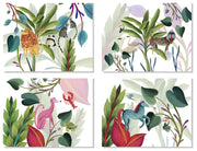 Napking Set 4 Americane In Raso Di Cotone Antimacchia Funky Animals
