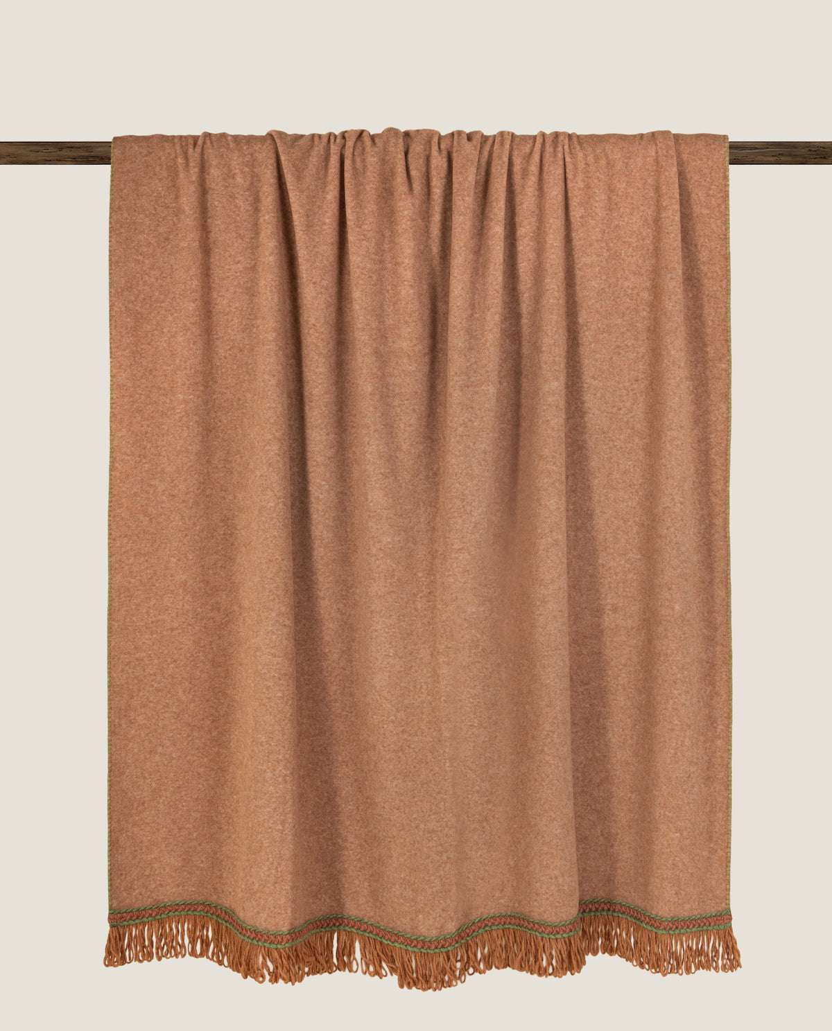 Frati Home Plaid In Soft Bamboo Con Applicazione Frangia Matisse Coffee&Milk