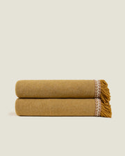 Frati Home Plaid Con Frange In Soft Bamboo Rousseau Zafferano