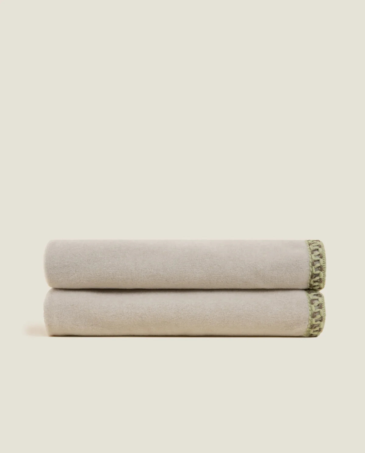 Frati Home Plaid In Soft Bamboo Con Applicazione Bordo Cocò Nocciola