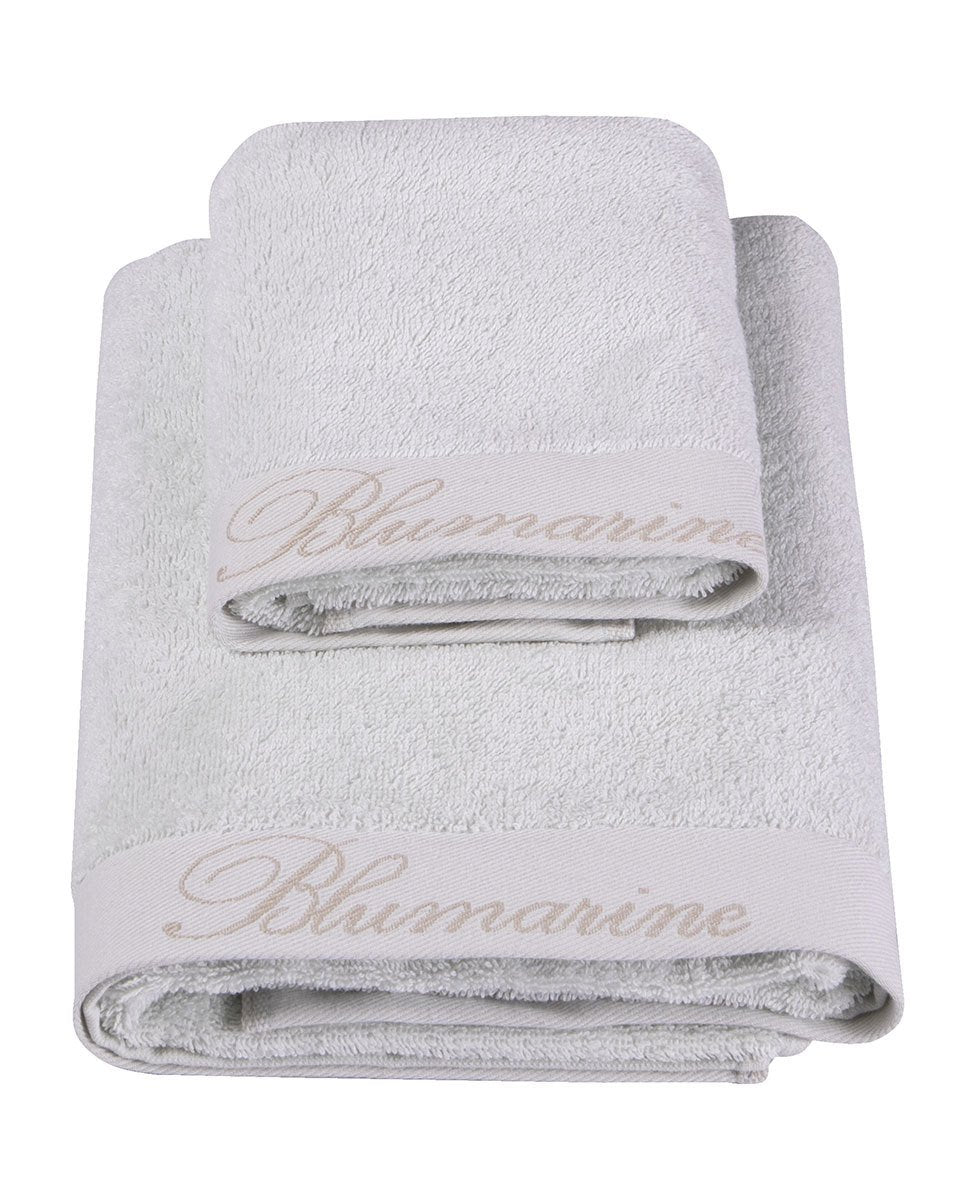 Blumarine Set asciugamani 1+1 in spugna di cotone logo ricamato Spa