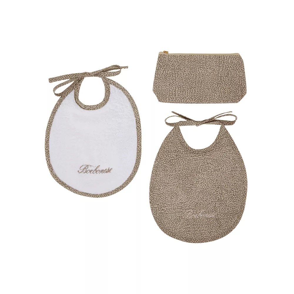 Borbonese Kids Trousse + 2 Bavaglini In Spugna Di Cotone Splendido