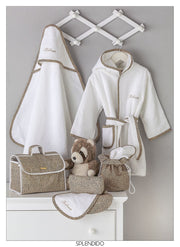 Borbonese Kids Trousse + 2 Bavaglini In Spugna Di Cotone Splendido