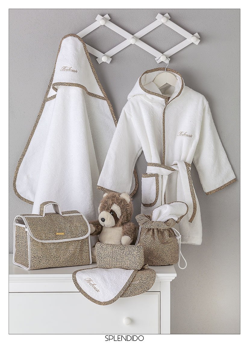 Borbonese Kids Trousse + 2 Bavaglini In Spugna Di Cotone Splendido