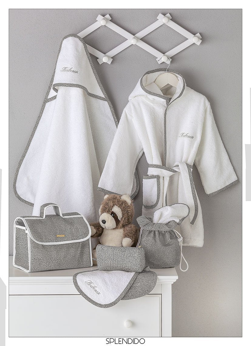 Borbonese Kids Trousse + 2 Bavaglini In Spugna Di Cotone Splendido