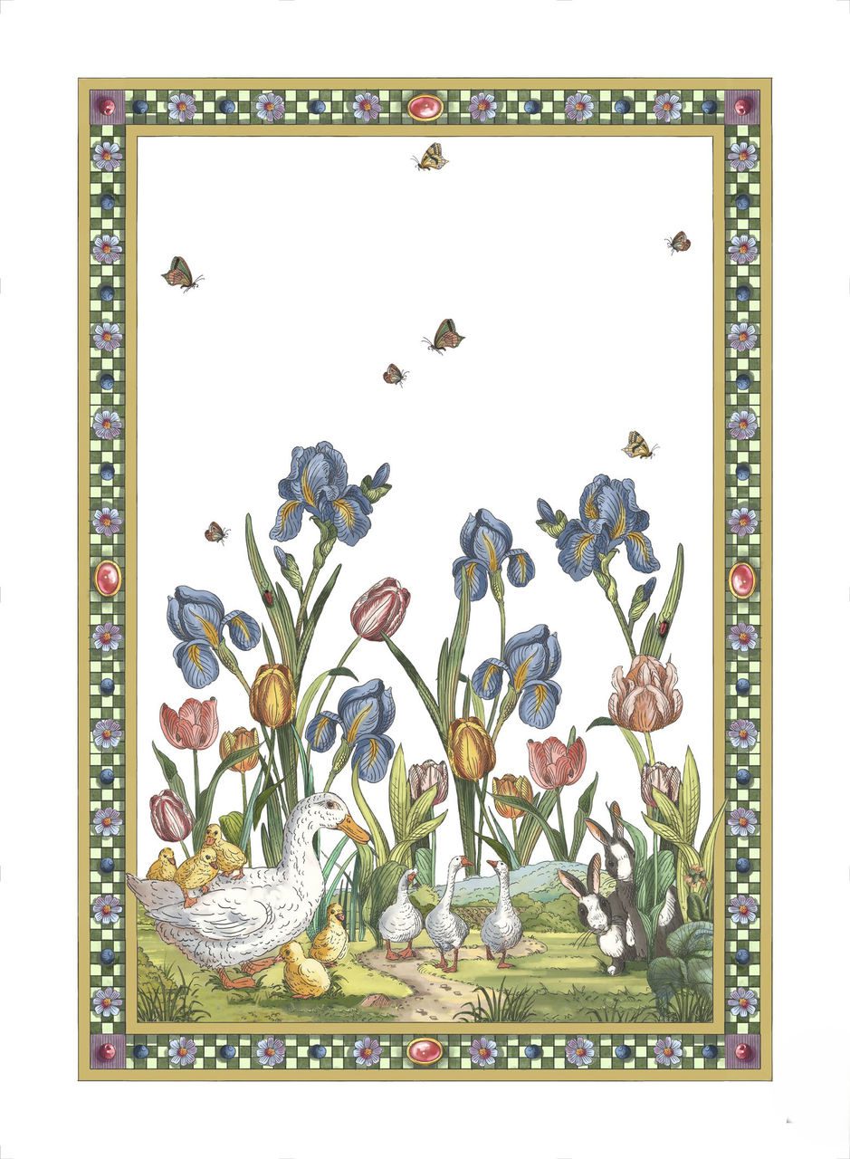 Tessitura Toscana Telerie Strofinaccio In Lino Bunny Garden