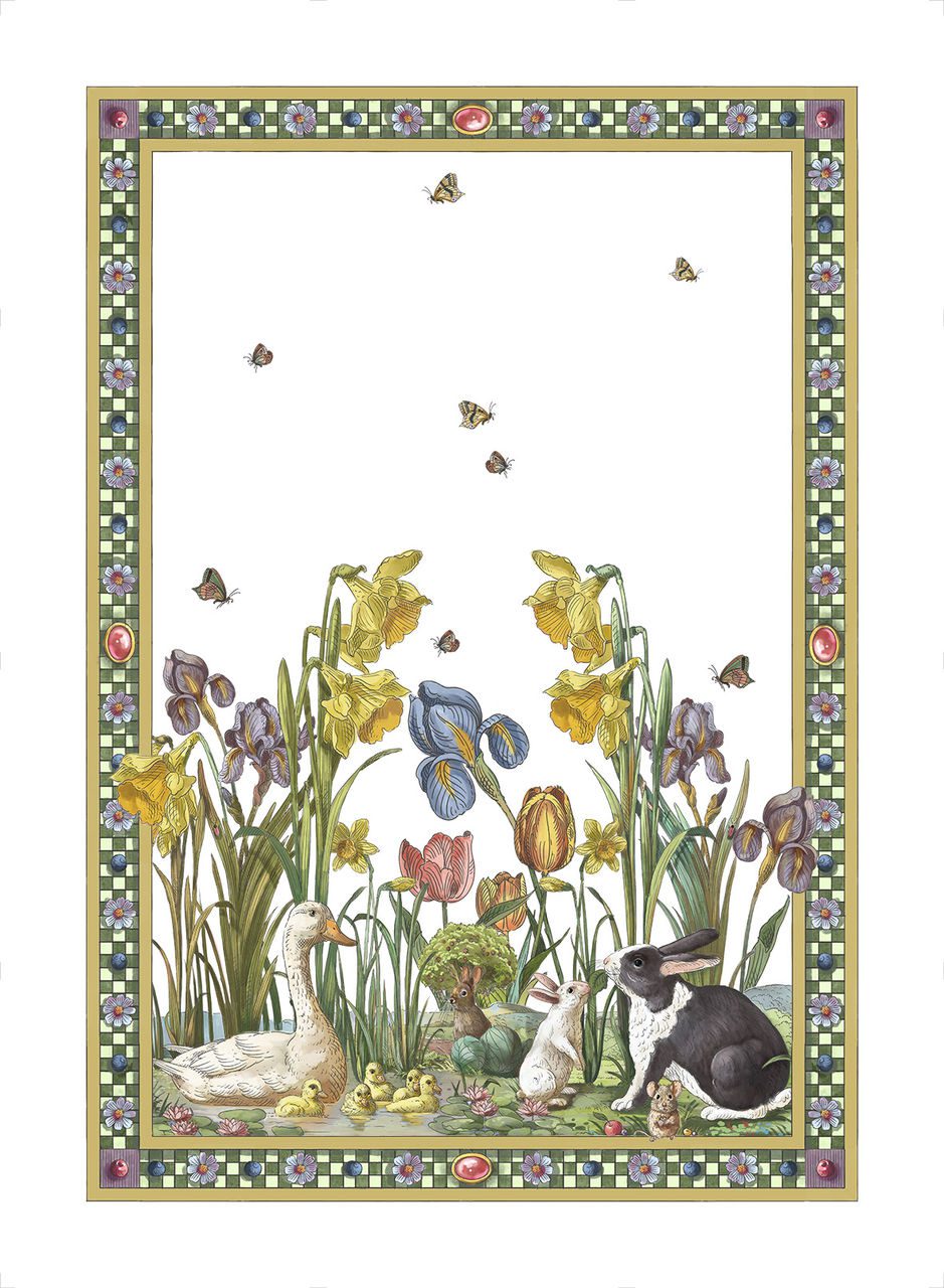 Tessitura Toscana Telerie Strofinaccio In Lino Bunny Garden