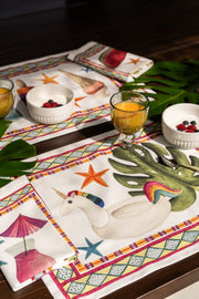 Napking Set 4 Americane In Raso Di Cotone Antimacchia Summer Party