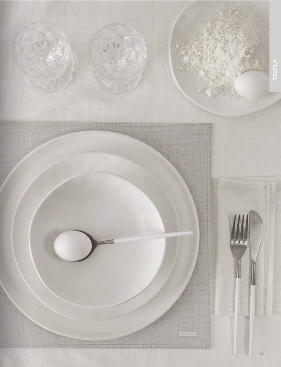 Maison Sucree' Servizio Di Piatti Marostica In Gres Bianco