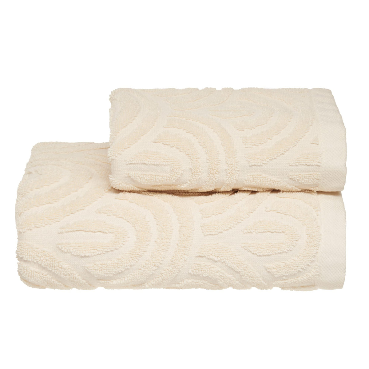 Biancoperla Set Asciugamani 1+1 In Spugna Di Cotone Jacquard Petra