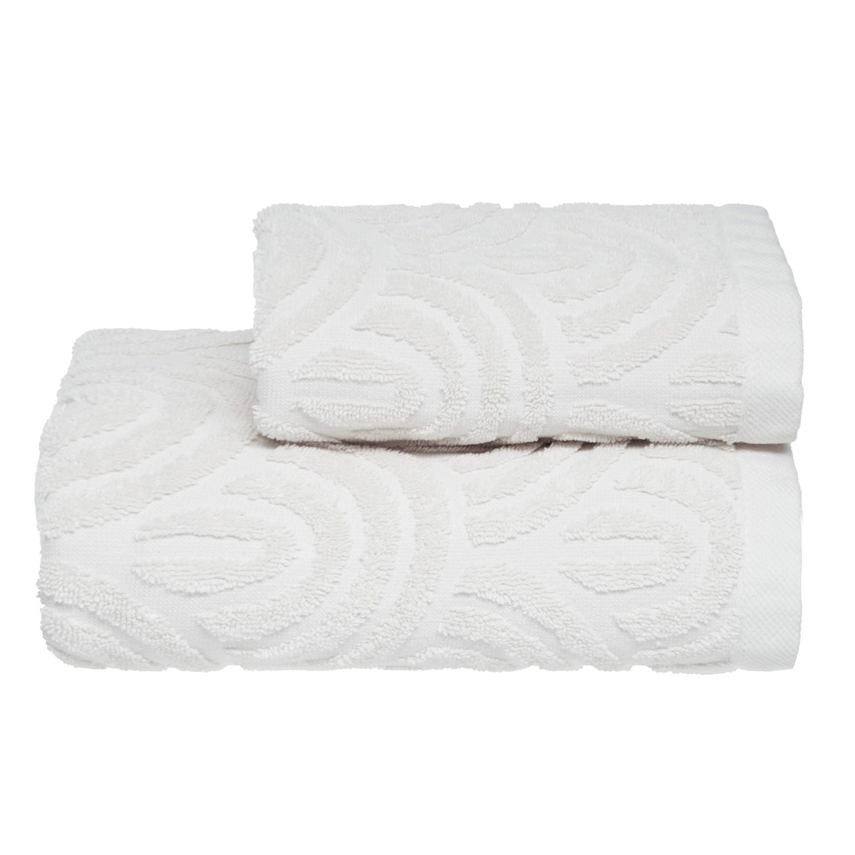 Biancoperla Set Asciugamani 1+1 In Spugna Di Cotone Jacquard Petra
