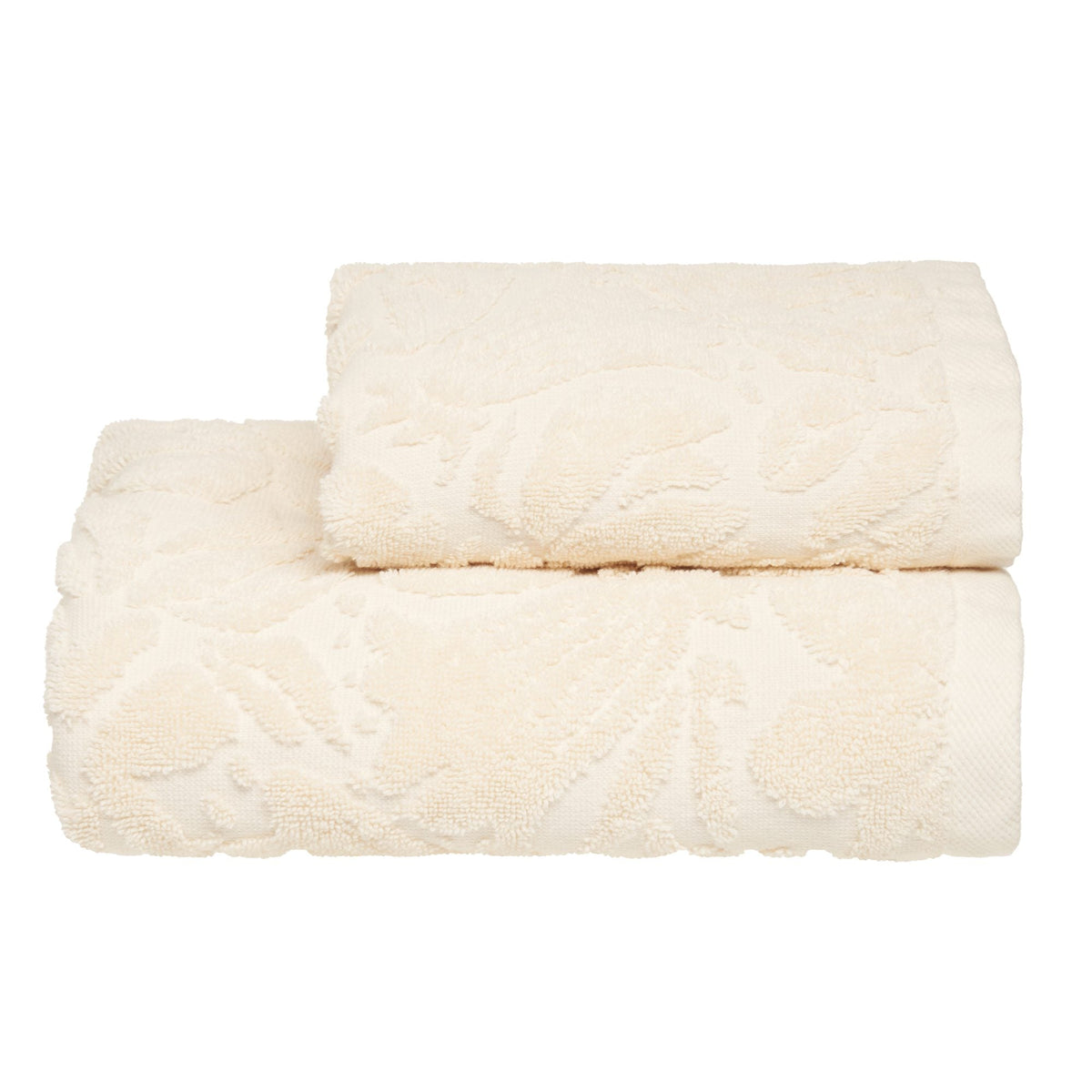 Biancoperla Set Asciugamani 1+1 In Spugna Di Cotone Jacquard Safi