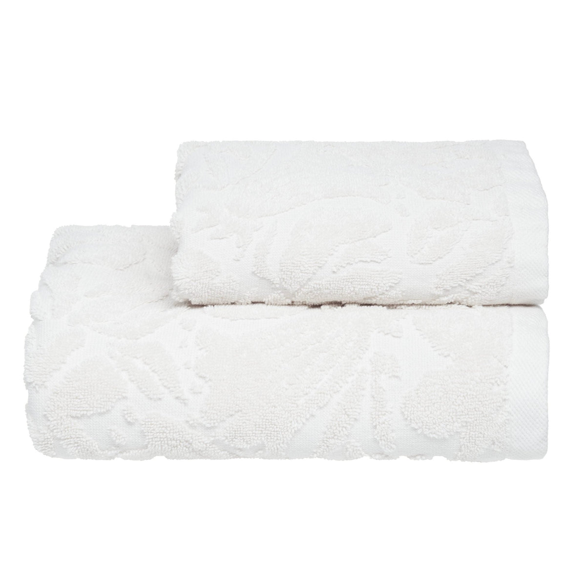 Biancoperla Set Asciugamani 1+1 In Spugna Di Cotone Jacquard Safi