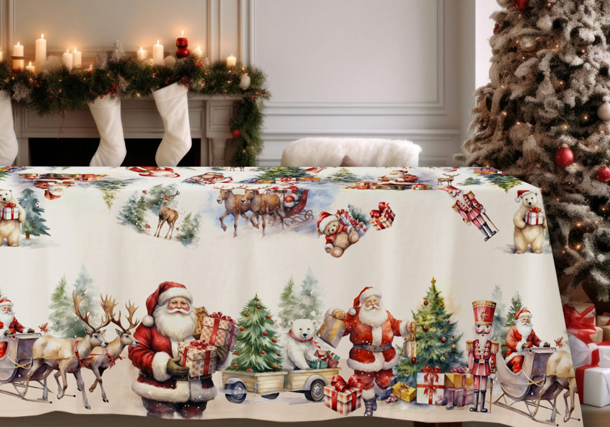 Tag House Strofinaccio Natalizio In Cotone Stampato Santa Claus
