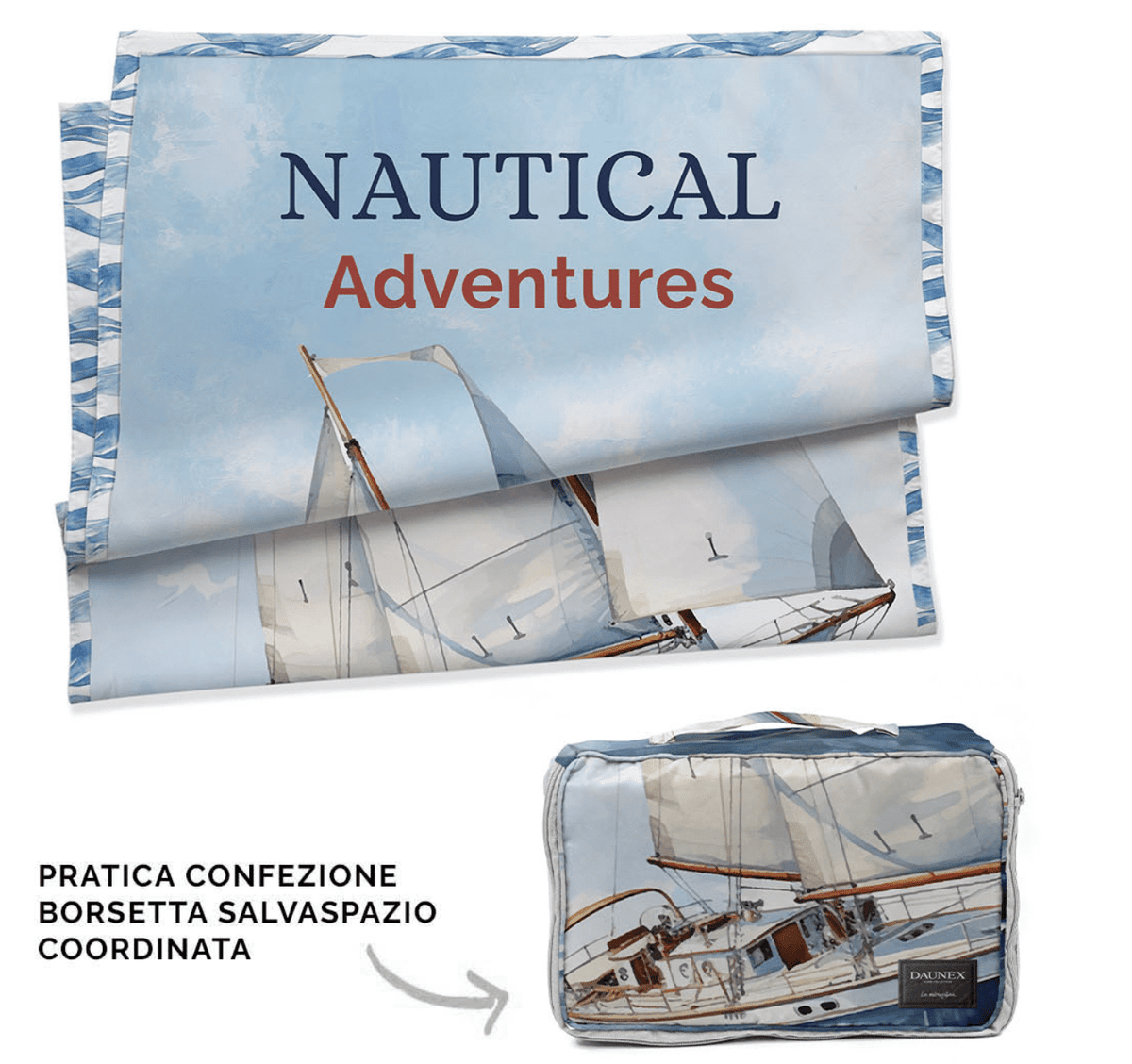 Daunex Telo Mare Doubleface In Microfibra Adventures Con Pochette