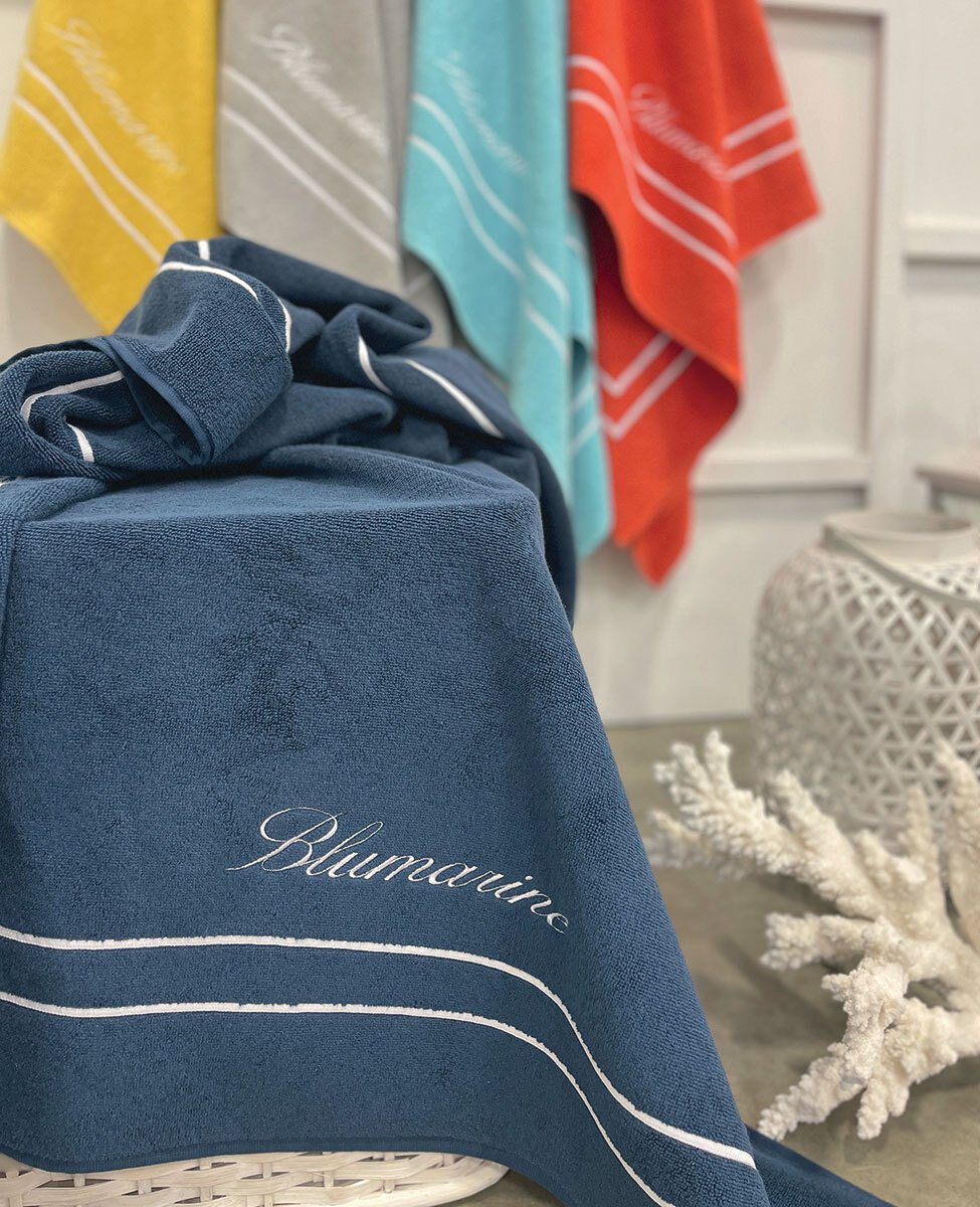 Blumarine Telo Mare In Spugna Con Logo Ricamato Yacht Club
